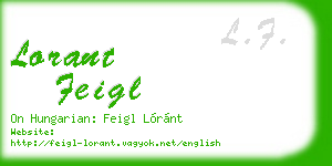 lorant feigl business card